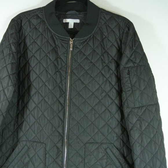 NEW Zella Longline Quilted Bomber Jacket in Black size M #2903 - Picture 6 of 11
